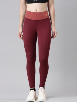 Xtep - Maroon Training Series Skin Friendly Sleek Design Tights