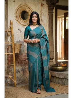 AMRUTKALA SAREES - Green Designer Banarasi Silk Kanjivaram Saree