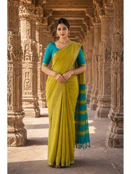 AMRUTKALA SAREES - Green Woven Designer Banarasi Silk Kanjivaram Saree