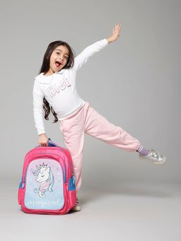 The Clownfish - Kidventure Series Kids School Bag with Free Pencil Pouch-Pink Unicorn (Set of 2)