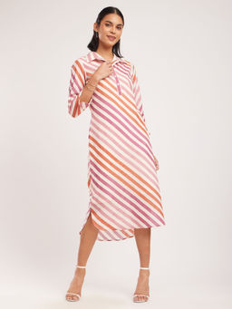 Pink Fort - Pink Stripes Midi Dress