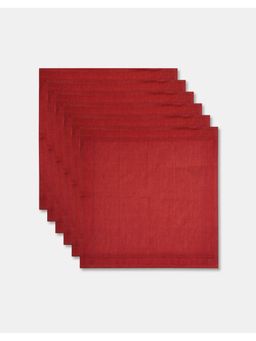 Fabindia - Red Cotton Sherkote Napkin Set of 6
