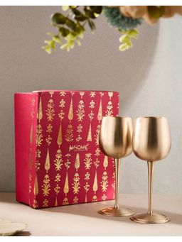 Fabindia - Brass Metal Aakarsh Goblet Wine Glass Set Of 2