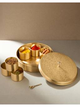 Fabindia - Brass Metal Aakarsh Spice Box