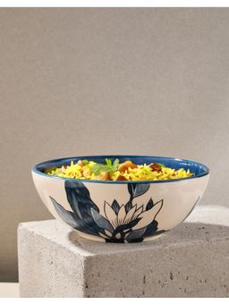 Fabindia - White Ceramic Wabi Sabi Serving Bowl