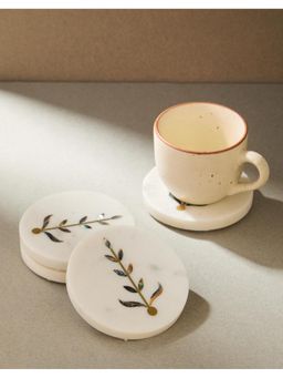 Fabindia - White Stone Parnika Coaster Set of 4