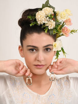 Odette - Geo Off-White Pretty Dangle Earrings