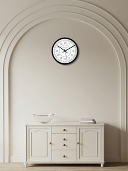 Spaces Unhooked - Roman Numeral Dotted Halo Silent Sweep Noiseless Wall Clock Black