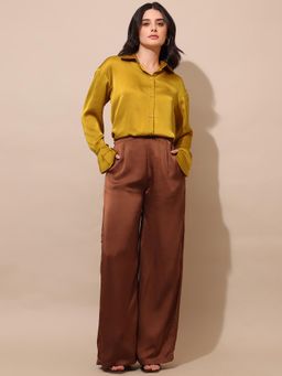 PURVAJA - Women Mustard Solid Shirt and Pant