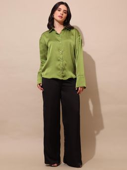 PURVAJA - Women Olive Solid Shirt and Pant