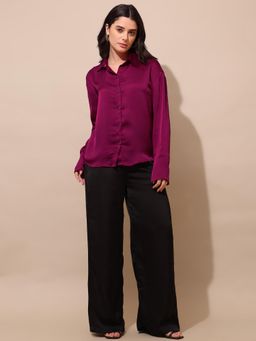 PURVAJA - Women Magenta Solid Shirt and Pant