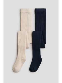 H&M - Girls Multi-Color 2-Pack Rib-Knit Socks