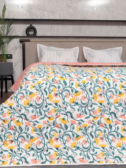 Urban Space - Comforters For Single Bed 200 Gsm Reversible Printed Ac Blanket White (Single)