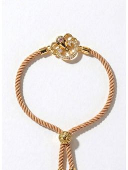 MINJI AND CO. - Ganesha Blessings Gold Plated CZ Stone Rakhi for Raksha Bandhan