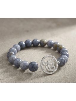 MINJI AND CO. - Grey Stone Ik Onkar Band Spiritual Festive Rakhi Thread