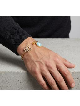 MINJI AND CO. - Unity and Shield Open Cuff CZ Stone Festive Rakhi for Brother