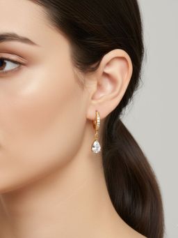 RACHIVA - 18K Gold Plated Tear Zircon Earrings Women