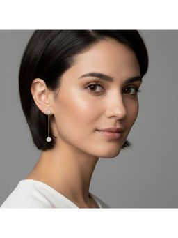 RACHIVA - 18K Gold Plated Linear Zircon Earrings Women