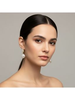 RACHIVA - 18K Gold Plated Pearl Zircon Earrings Women