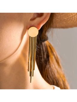 RACHIVA - 18K Gold Plated Long Tassel Statement Earrings Women