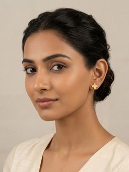 RACHIVA - 18K Gold Plated Solid Clover Quatrefoil Earrings