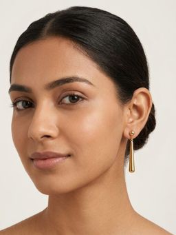 RACHIVA - 18K Gold Plated Ball Elongated Cone Earrings