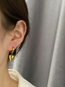 RACHIVA - 18K Gold Plated Puffy Heart Earrings Women