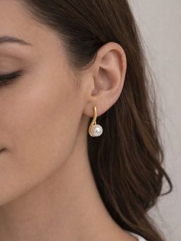 RACHIVA - 18K Gold Plated Pearl Tear Earrings