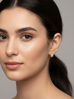 RACHIVA - 18K Gold Plated Floral Zircon Earrings Women