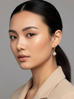 RACHIVA - 18K Gold Plated Zircon Huggies Earrings Women