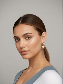 RACHIVA - 18K Gold Plated Heart Charm Earrings Women