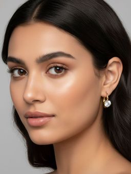 RACHIVA - 18K Gold Plated Solitaire Earrings for Women
