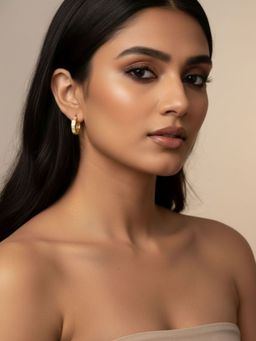 RACHIVA - 18K Gold Plated Channel Set Zircon Earrings