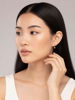 RACHIVA - 18K Gold Plated White Zircon Earrings Women