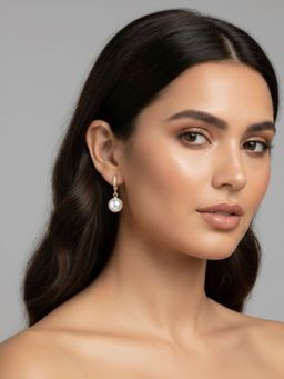 RACHIVA - 18K Gold Plated Pearl Earrings Women