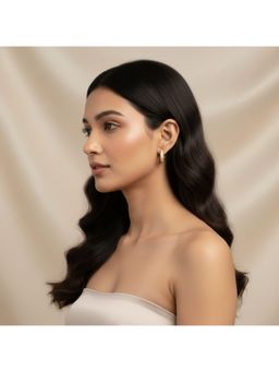RACHIVA - 18K Gold Plated White Zircon Pave Earrings