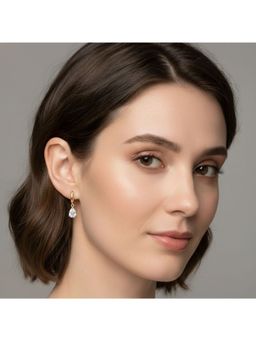 RACHIVA - 18K Gold Plated White Zircon Pear Earrings