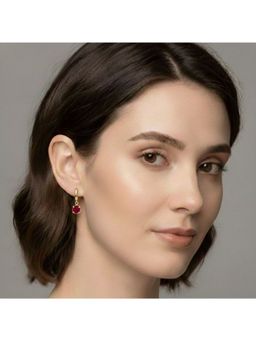 RACHIVA - 18K Gold Plated Red Zircon Earrings