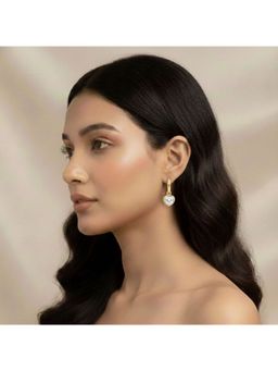 RACHIVA - 18K Gold Plated White Heart Zircon Earrings