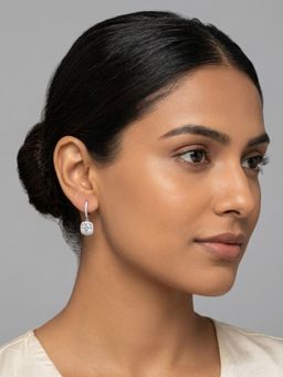 RACHIVA - 925 Sterling Silver Pear Cz Huggies Earrings