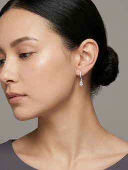 RACHIVA - 925 Sterling Silver Cushion Cz Halo Earrings