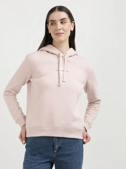 Calvin Klein - Regular Fit Polyester Hooded Neck Pink Hoodie