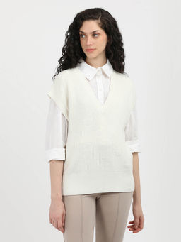 Calvin Klein - Regular Fit Polyester V-Neck Sweater