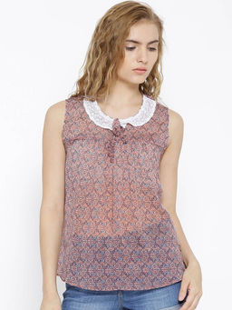 Sera - Women Grey Printed Top