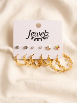 JEWELZ - Gold-Tone Multi-Style Earring Combo Set - 9 Pairs