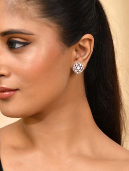 Silvermerc Designs - Silver-Toned Floral Ad Stud Earrings