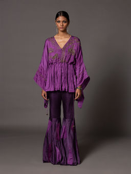 A Humming Way - Shikhar Baugh Purple Kimono Co-Ord (Set of 2)