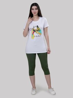 She N She - Sunshine Vibes T-Shirt with Capri Pant - Green