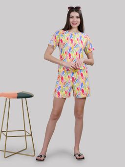 She N She - Printed T-Shirt & Shorts Nightwear
