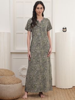 Kanvin - Womens Long Nighty - Green